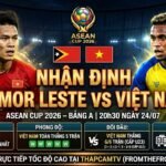 Ảnh bìa nhận định trận đấu Timor Leste vs Việt Nam bảng A ASEAN Cup 2026, thống kê phong độ và dự đoán kết quả trên ThapcamTV.